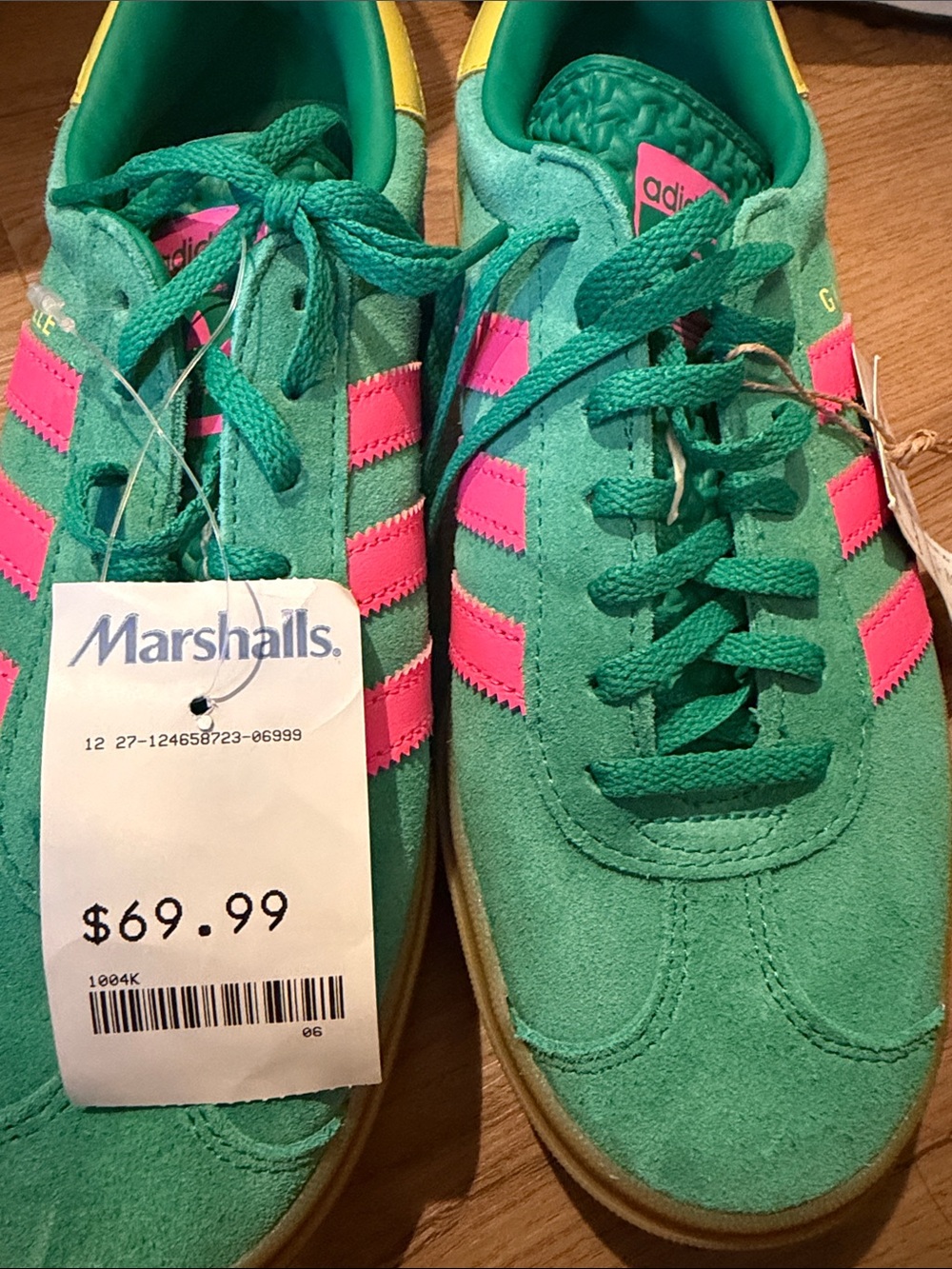 adidas Women’s Teal Suede Sneakers with Pink Stripes